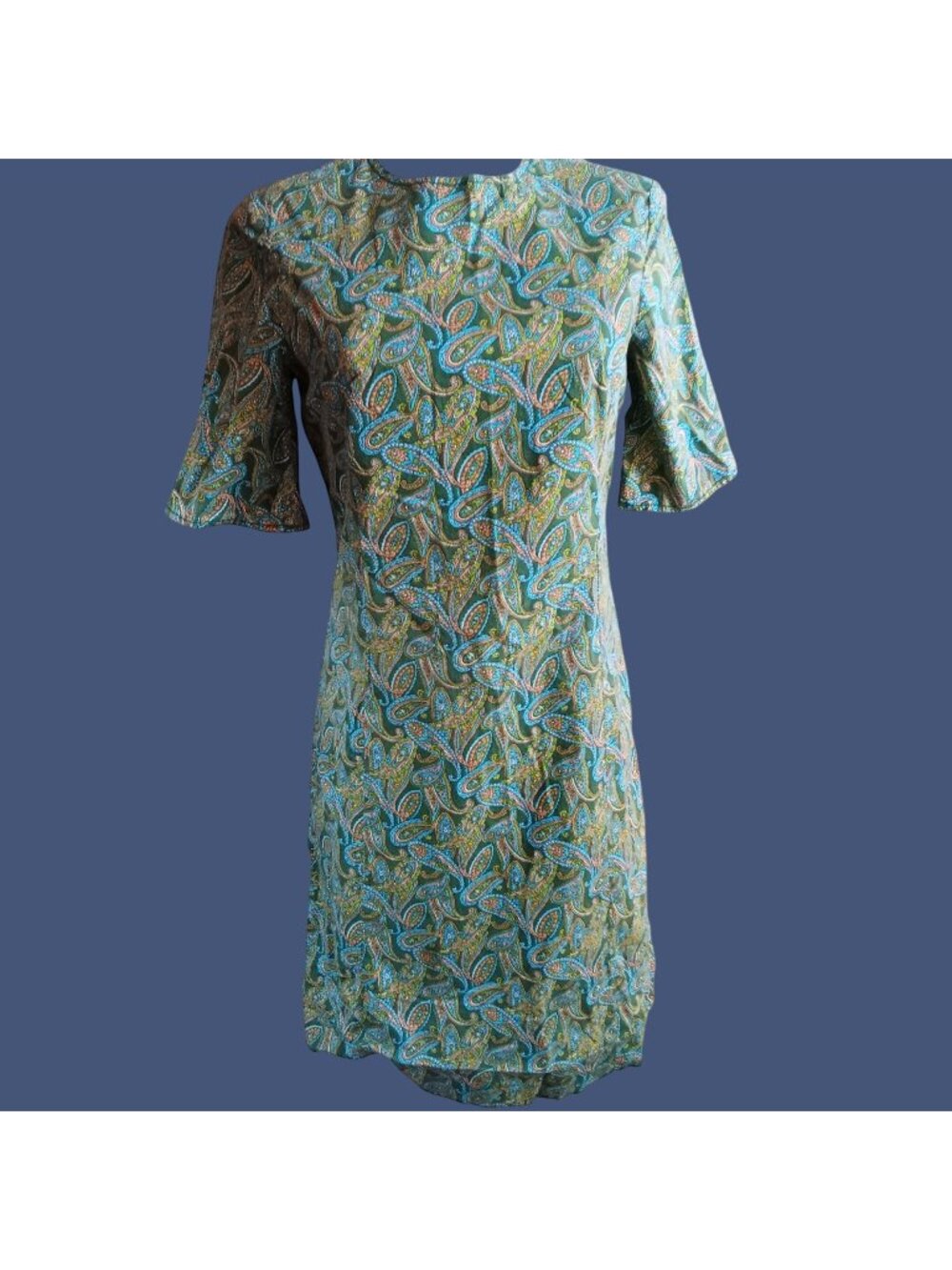True Vintage Small 6 Dress 1960's 1of1 Paisley Print Dress Shy Girl Brady